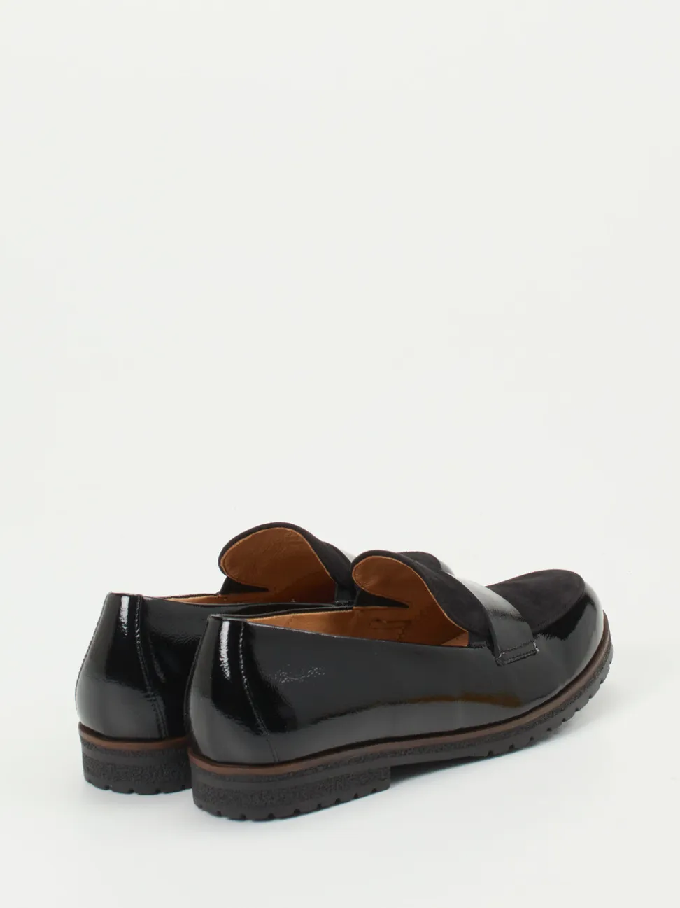 Gabor Comfort – Loafer aus Lack- und Veloursleder schwarz