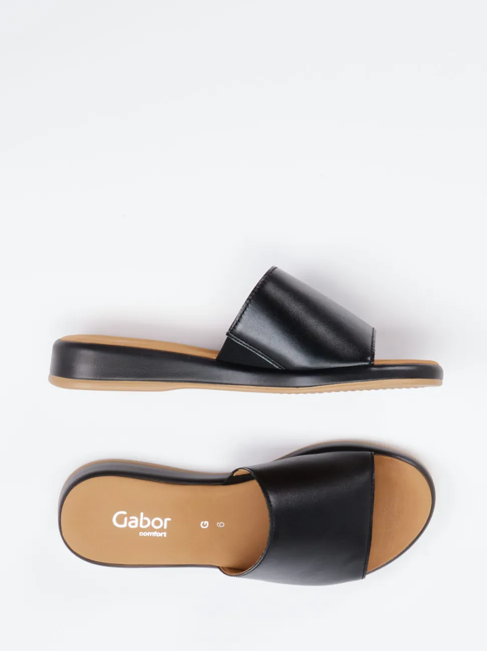 Gabor Comfort – Pantolette aus Kalbleder Schwarz