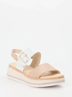 Gabor Comfort – Plateau-Sandalen aus Kalbleder beige