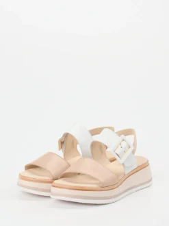 Gabor Comfort – Plateau-Sandalen aus Kalbleder beige