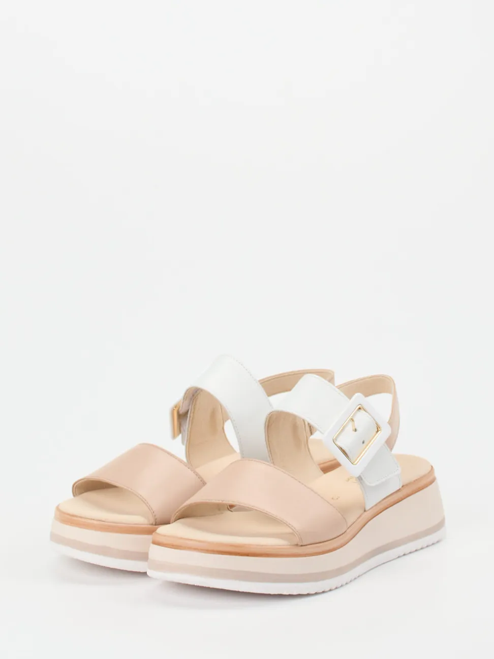 Gabor Comfort – Plateau-Sandalen aus Kalbleder beige