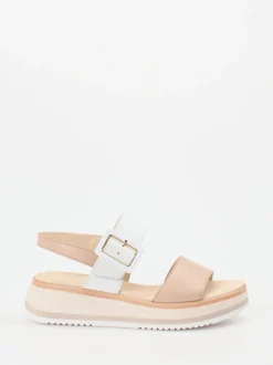Gabor Comfort – Plateau-Sandalen aus Kalbleder beige
