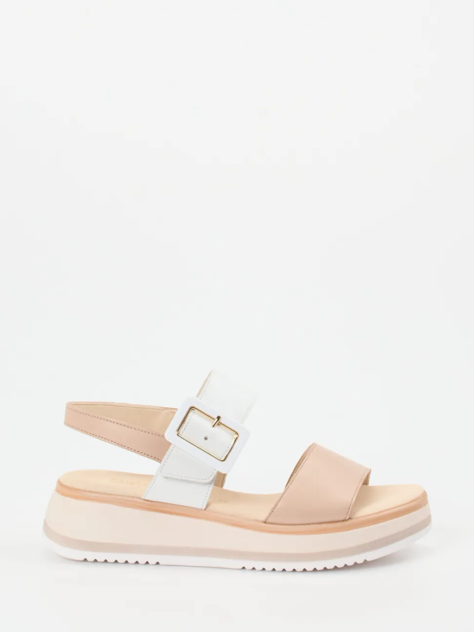 Gabor Comfort – Plateau-Sandalen aus Kalbleder beige