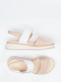 Gabor Comfort – Plateau-Sandalen aus Kalbleder beige