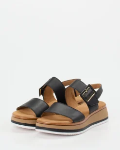 Gabor Comfort – Plateau-Sandalen aus Lammleder Schwarz