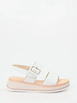 Gabor Comfort – Plateau-Sandale aus Flechtleder Offwhite