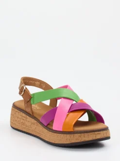 Gabor Comfort – Plateau-Sandale aus Kalbleder multicolor