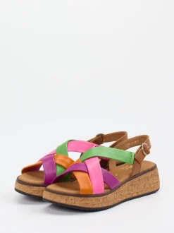 Gabor Comfort – Plateau-Sandale aus Kalbleder multicolor