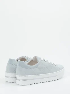 Gabor Comfort – Plateau-Sneaker aus Veloursleder hellblau