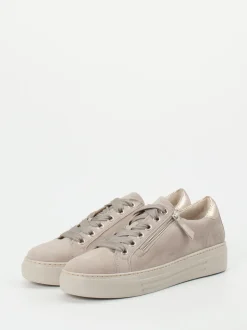 Gabor Comfort – Plateau-Sneaker aus Veloursleder Beige