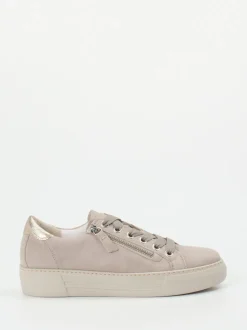 Gabor Comfort – Plateau-Sneaker aus Veloursleder Beige