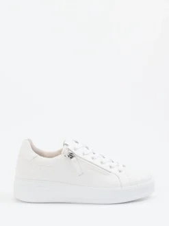 Gabor Comfort – Plateau-Sneaker aus Flechtleder Weiß