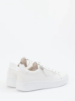 Gabor Comfort – Plateau-Sneaker aus Flechtleder Weiß