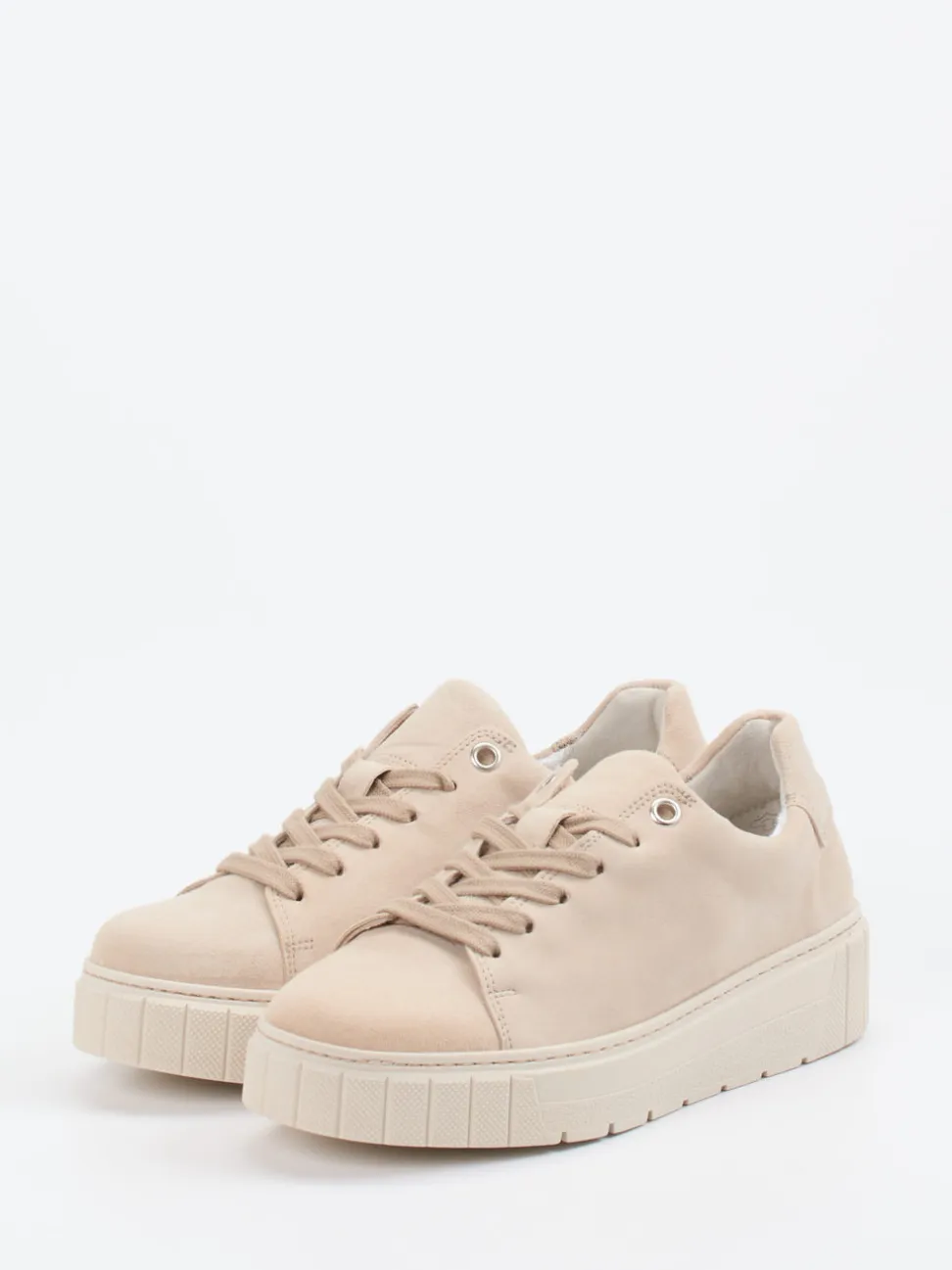 Gabor Comfort – Plateau-Sneaker aus Veloursleder beige