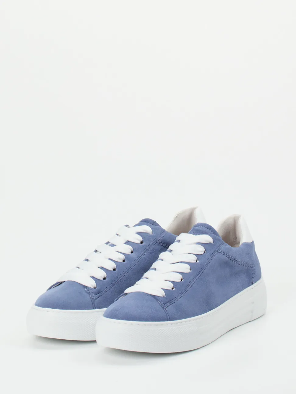 Gabor Comfort – Plateau-Sneaker aus Veloursleder blau