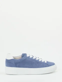 Gabor Comfort – Plateau-Sneaker aus Veloursleder blau