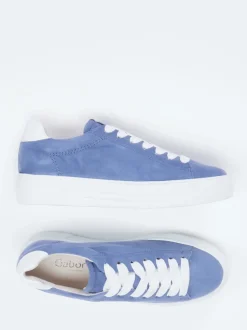 Gabor Comfort – Plateau-Sneaker aus Veloursleder blau