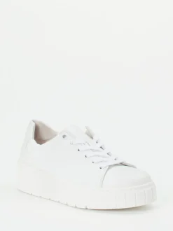 Gabor Comfort – Plateau-Sneaker aus Kalbleder weiß
