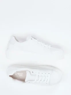 Gabor Comfort – Plateau-Sneaker aus Kalbleder weiß
