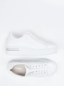 Gabor Comfort – Plateau-Sneaker aus Kalbleder Weiß
