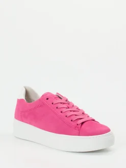 Gabor Comfort – Plateau-Sneaker aus Veloursleder Pink