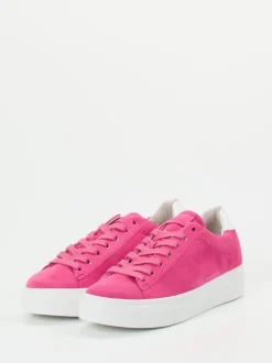 Gabor Comfort – Plateau-Sneaker aus Veloursleder Pink