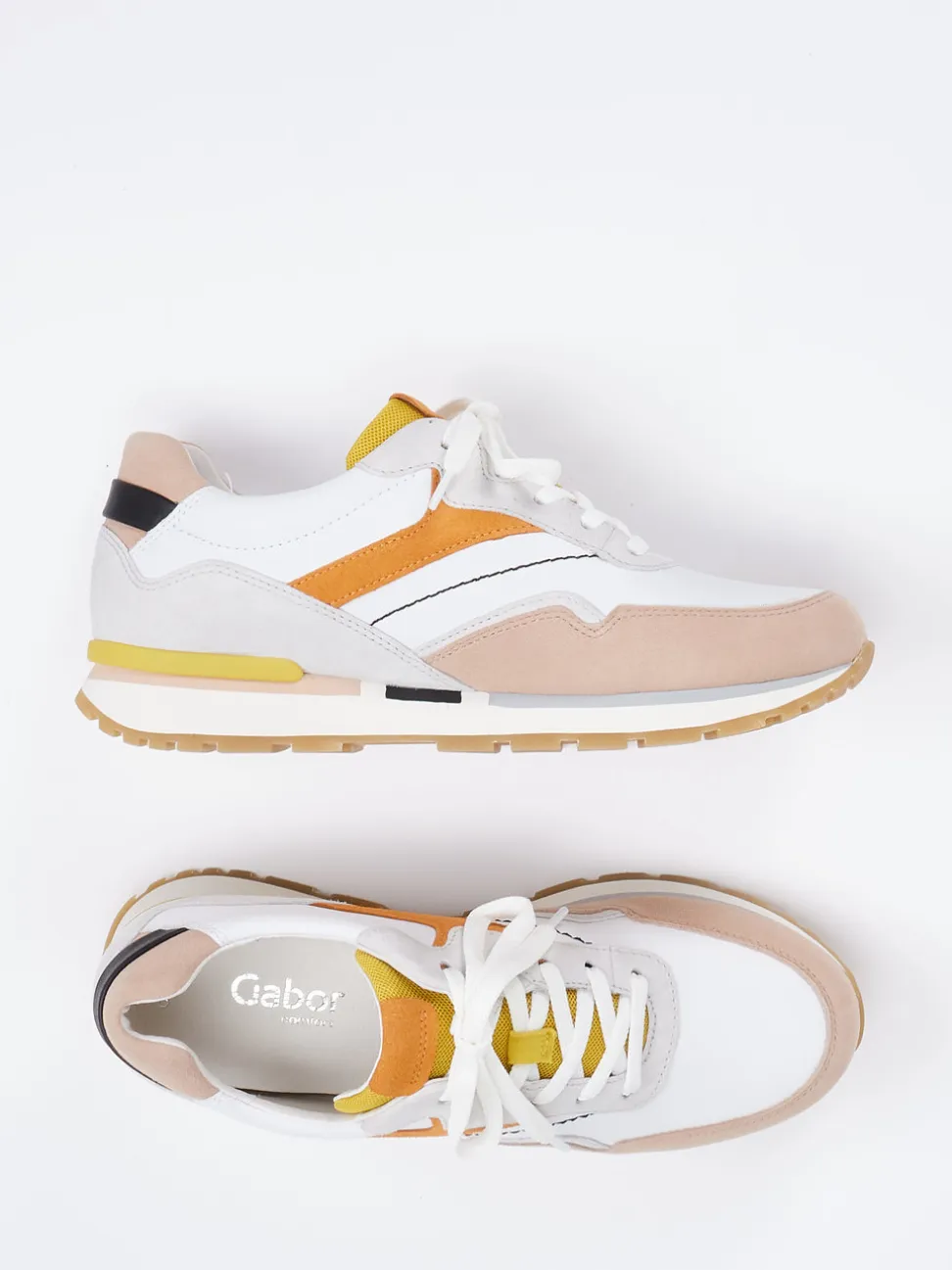 Gabor Comfort – Retro-Sneaker aus Veloursleder weiß