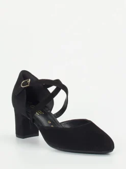 Gabor Comfort – Riemchenpumps aus Veloursleder schwarz