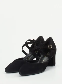 Gabor Comfort – Riemchenpumps aus Veloursleder schwarz