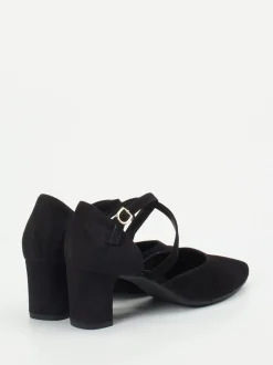 Gabor Comfort – Riemchenpumps aus Veloursleder schwarz