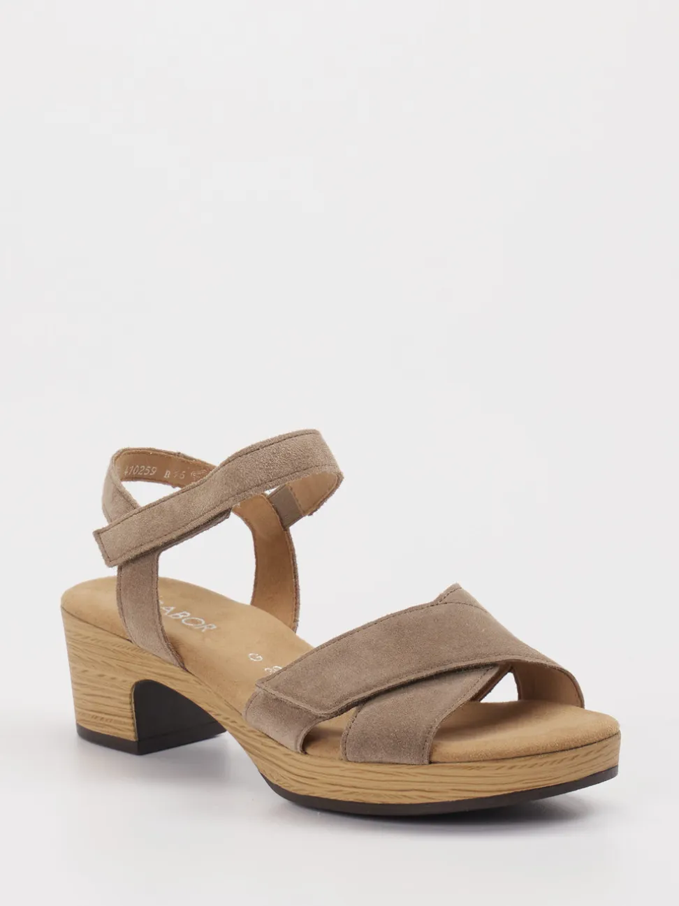 Gabor Comfort – Sandale aus Veloursleder in Taupe