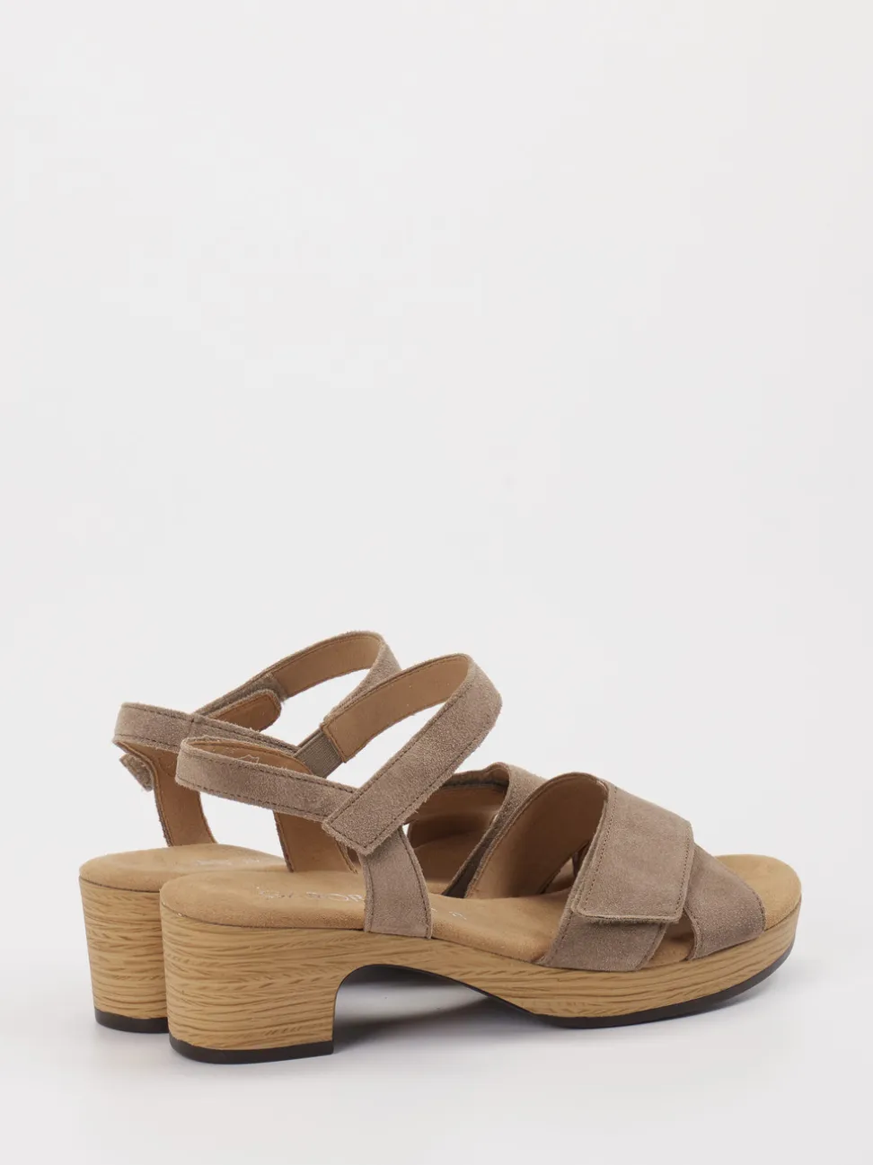 Gabor Comfort – Sandale aus Veloursleder in Taupe