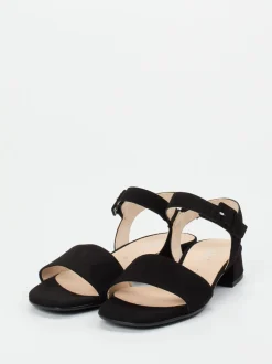 Gabor Comfort – Sandalen aus Veloursleder Schwarz