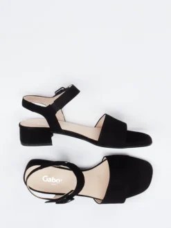 Gabor Comfort – Sandalen aus Veloursleder Schwarz
