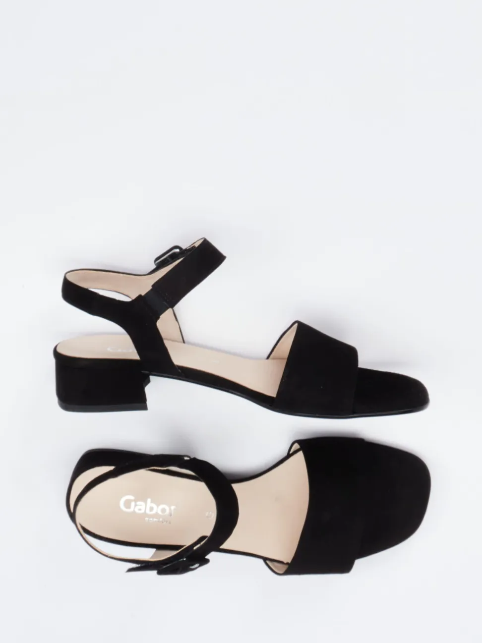 Gabor Comfort – Sandalen aus Veloursleder Schwarz