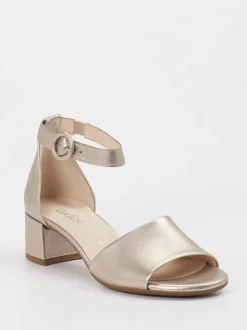 Gabor Comfort – Sandalen aus Metallicleder champagnerfarben