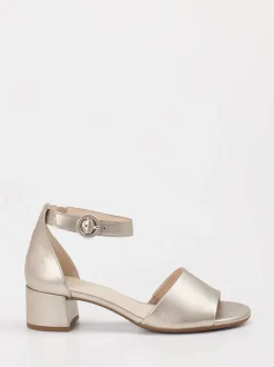 Gabor Comfort – Sandalen aus Metallicleder champagnerfarben