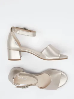 Gabor Comfort – Sandalen aus Metallicleder champagnerfarben
