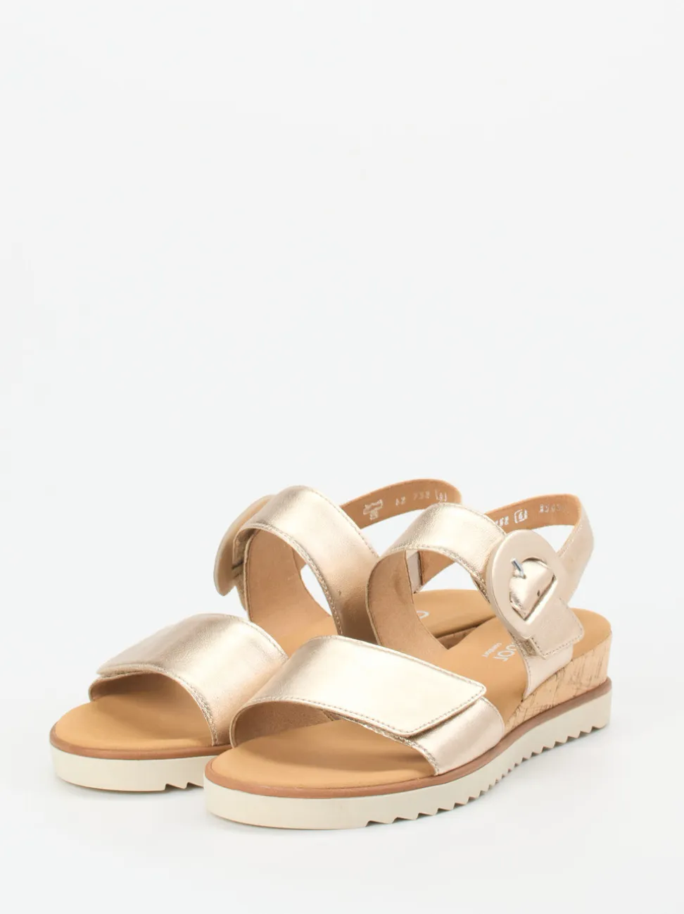 Gabor Comfort – Sandalen aus Metallicleder Champagner