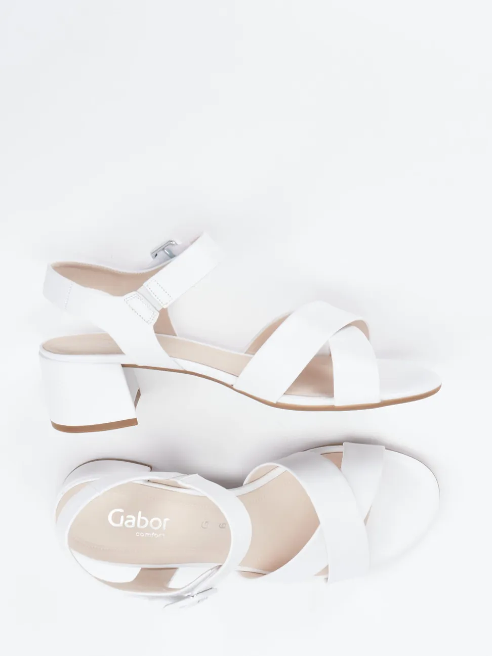 Gabor Comfort – Sandalette aus Kalbleder weiß