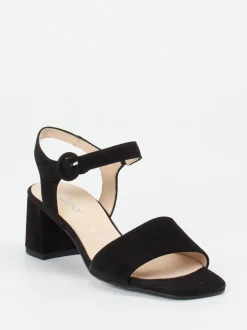 Gabor Comfort – Sandalette aus Veloursleder schwarz