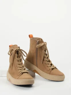 Gabor Comfort – Schnürboots aus Nubukleder Beige