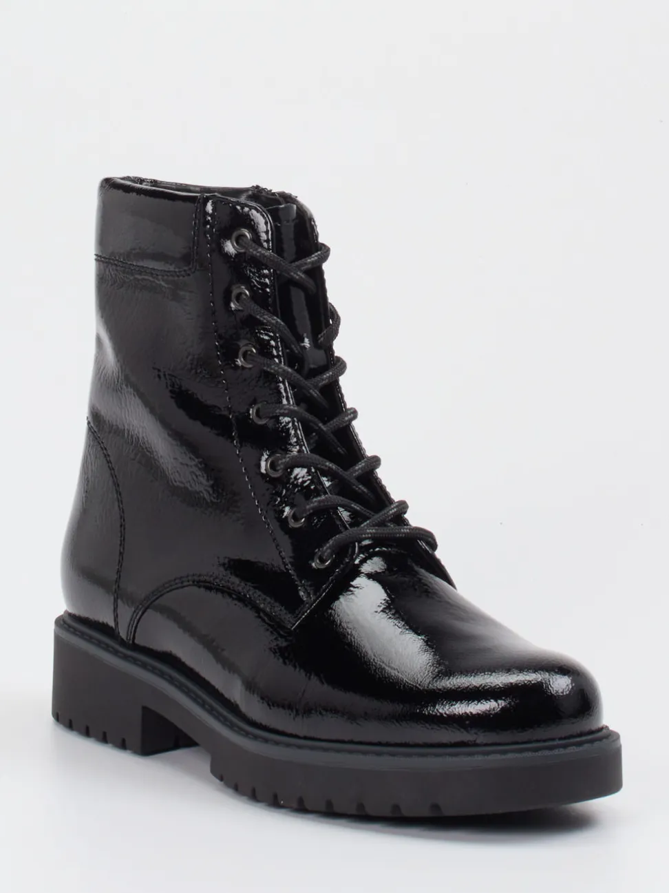 Gabor Comfort – Schnürboots aus Lackleder schwarz