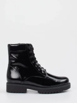 Gabor Comfort – Schnürboots aus Lackleder schwarz