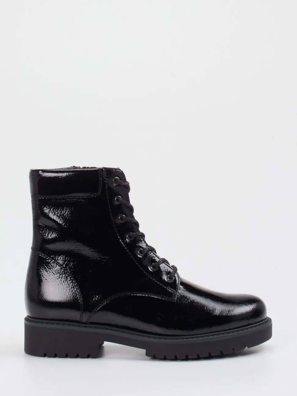 Gabor Comfort – Schnürboots aus Lackleder schwarz