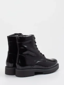 Gabor Comfort – Schnürboots aus Lackleder schwarz