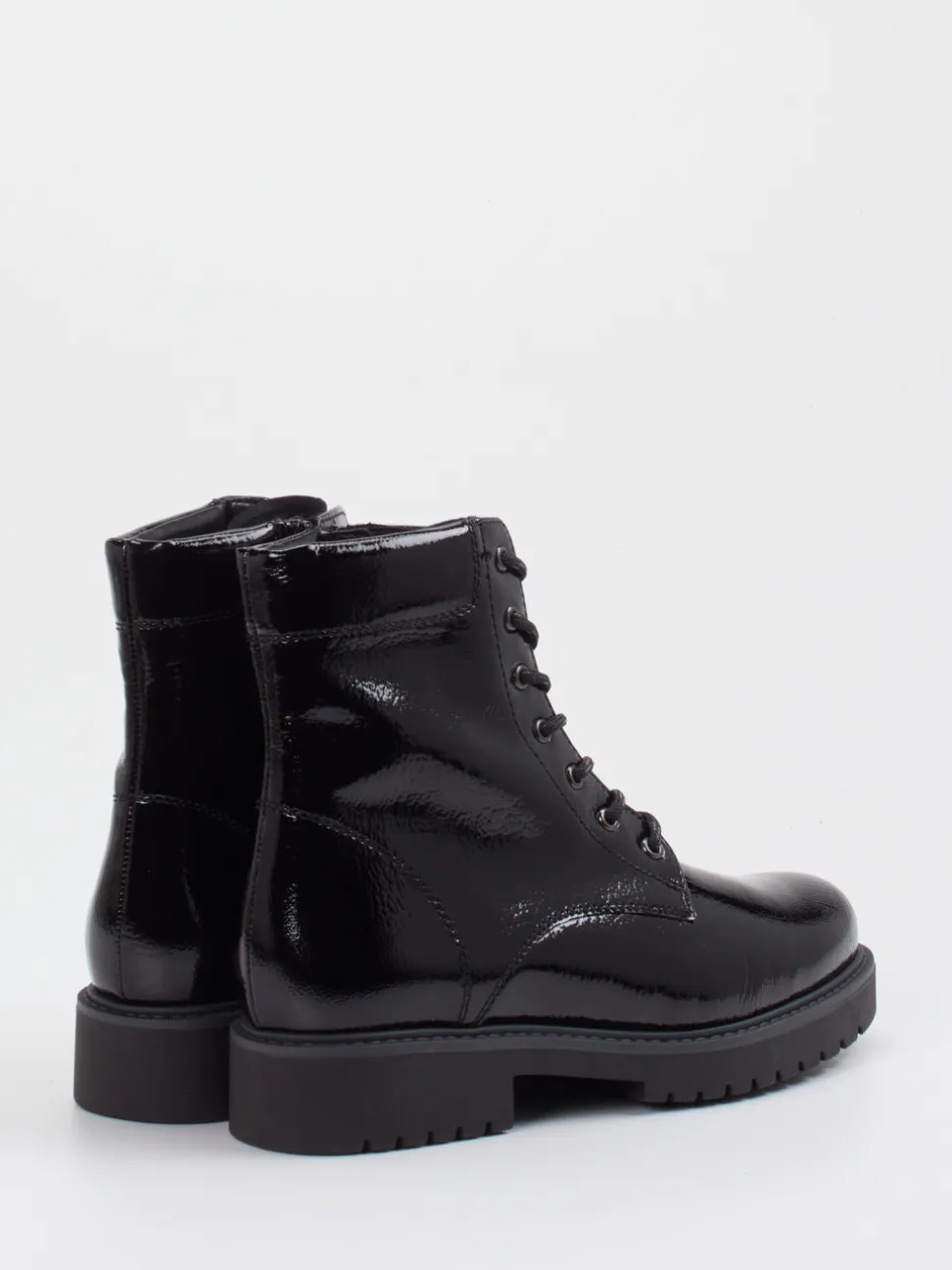 Gabor Comfort – Schnürboots aus Lackleder schwarz