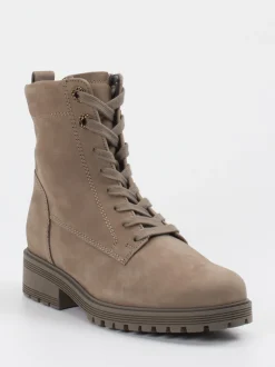 Gabor Comfort – Schnürboots aus Nubukleder in Taupe