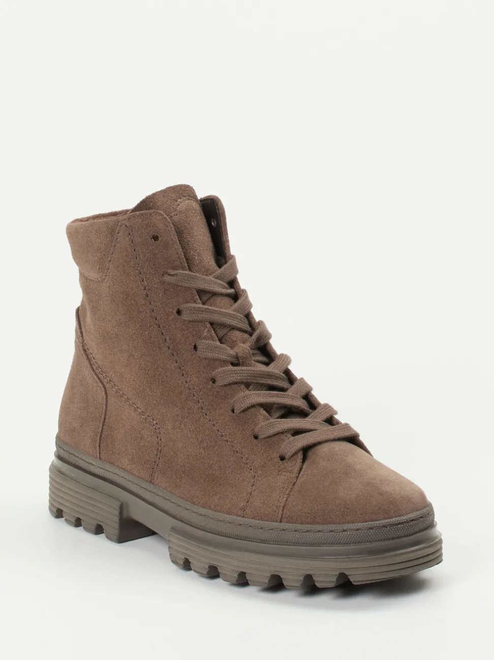 Gabor Comfort – Schnürboots aus Veloursleder Braun