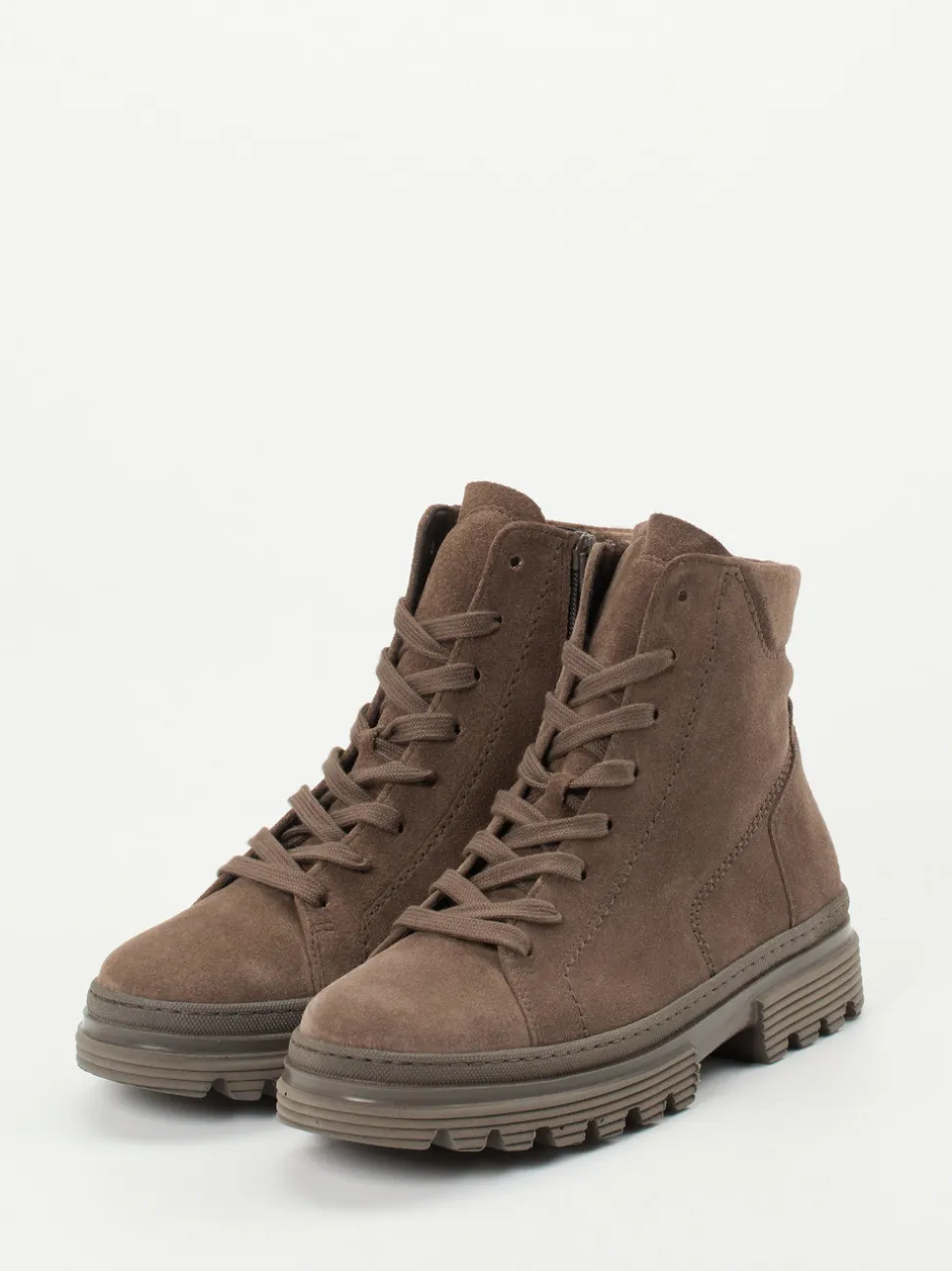 Gabor Comfort – Schnürboots aus Veloursleder Braun